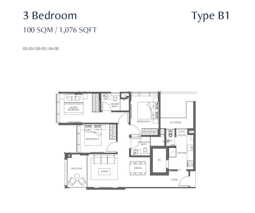 Parq Bella 3 Bedrooms Floor Plan
